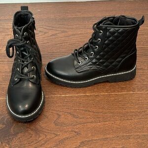 Steve Madden Girls Black Lace Up Boots Size 3